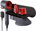 FLE Hair Dryer Holder Wall Mounted with Shelf - Space-Saving Organizer