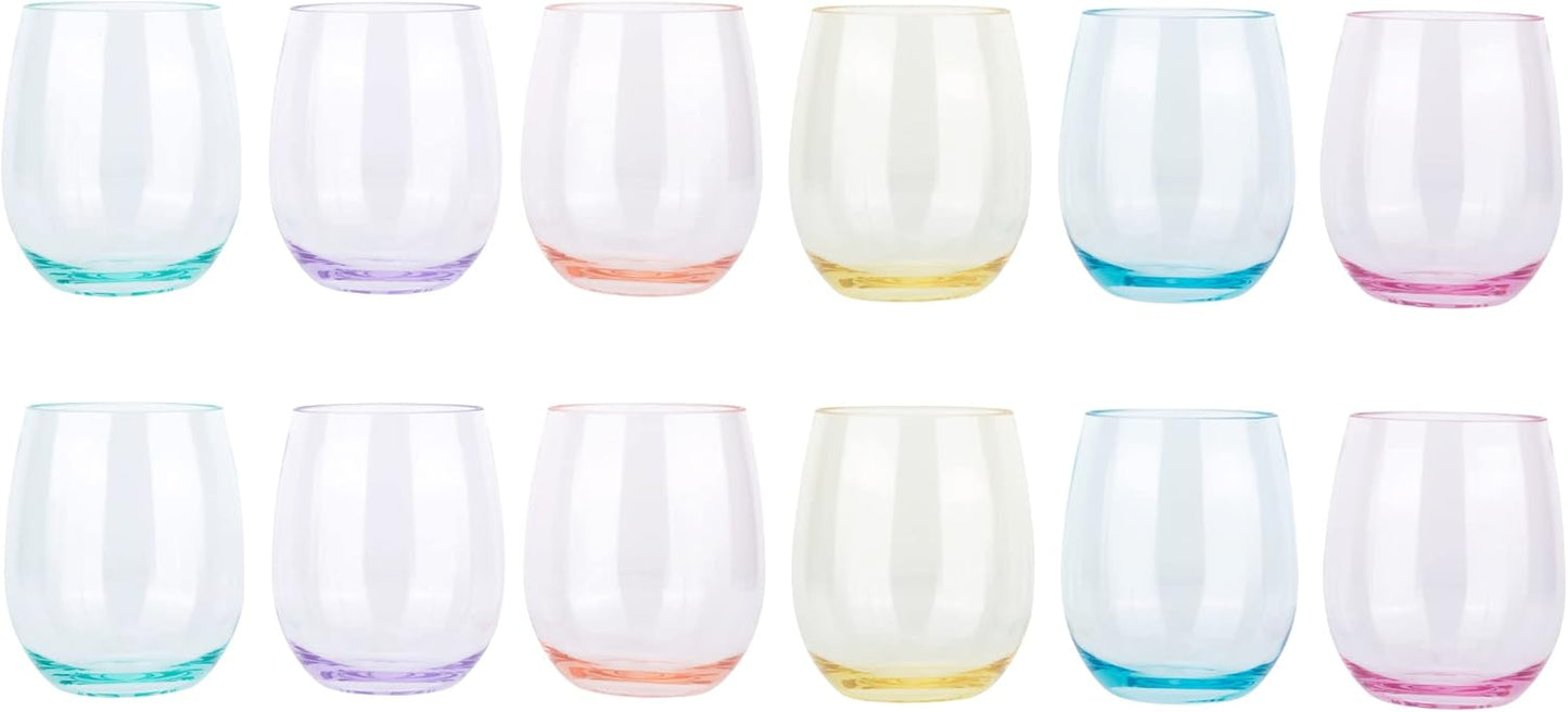 KOXIN-KARLU Classic 18-ounce Acrylic Stemless Wine Glasses Set