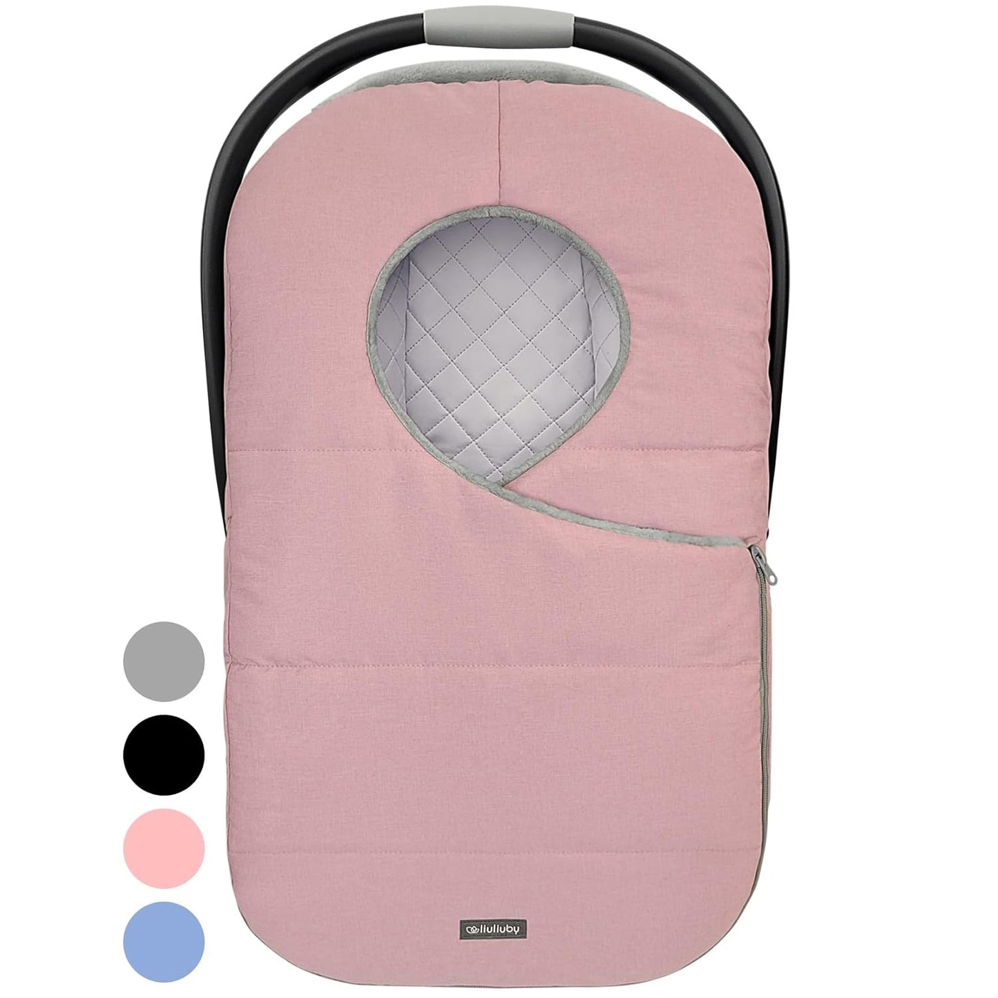 liuliuby Winter Carseat Covers for Baby Girl - Warm Fleece Canopy