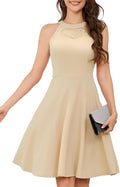 Women Cocktail Halter Lace Short Prom Dress - Flattering Fit Women's