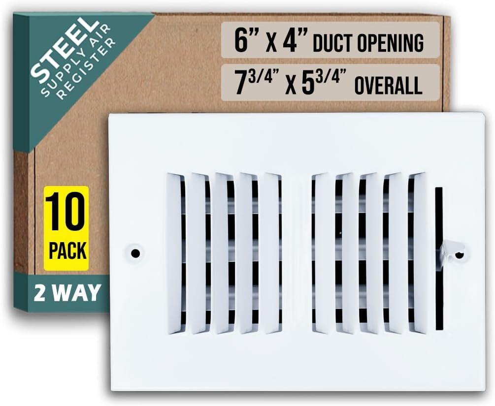 Handua 10 Pack 2 Way Steel Air Supply Diffuser for Ducts
