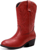 Cowgirl Boots for Little Girls Mid Calf Pointed Toe Kid (Style 4DTH)