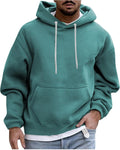 Men's Basic Long Sleeve Drawstring Hoodie Pullover - Casual Essential