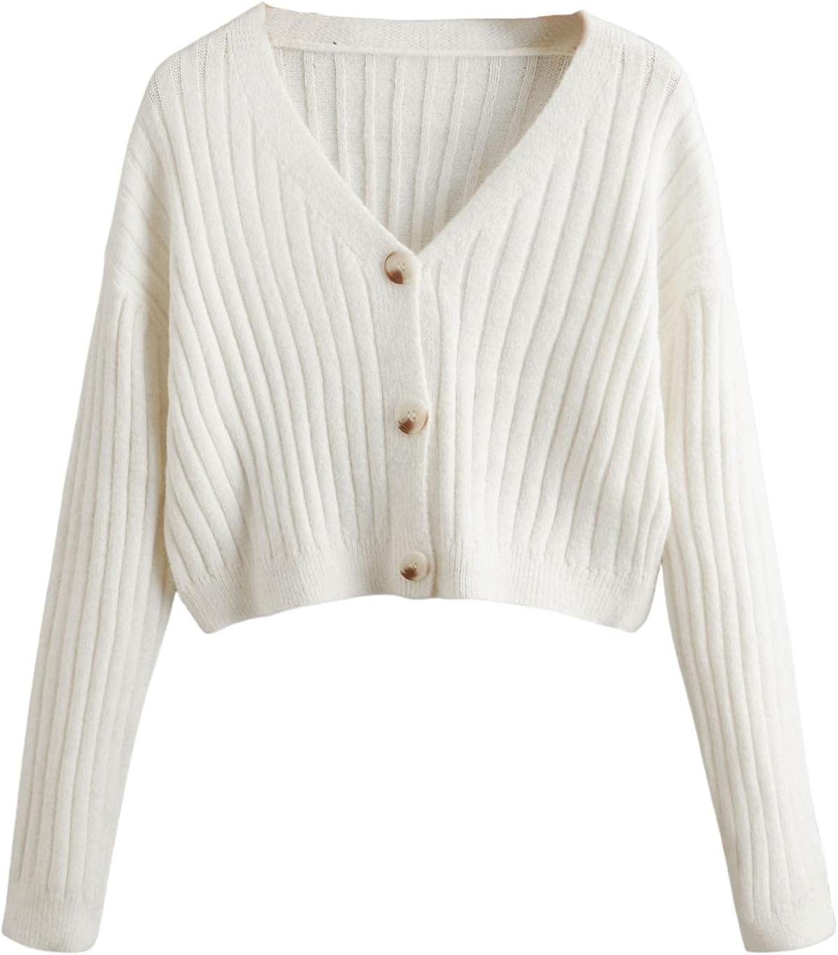 SweatyRocks Women's Long Sleeve V Neck Knit Cardigan Sweater