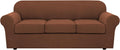 Caramel 4 Piece Stretch Sofa Covers for 3 Cushion Couch - Thicker