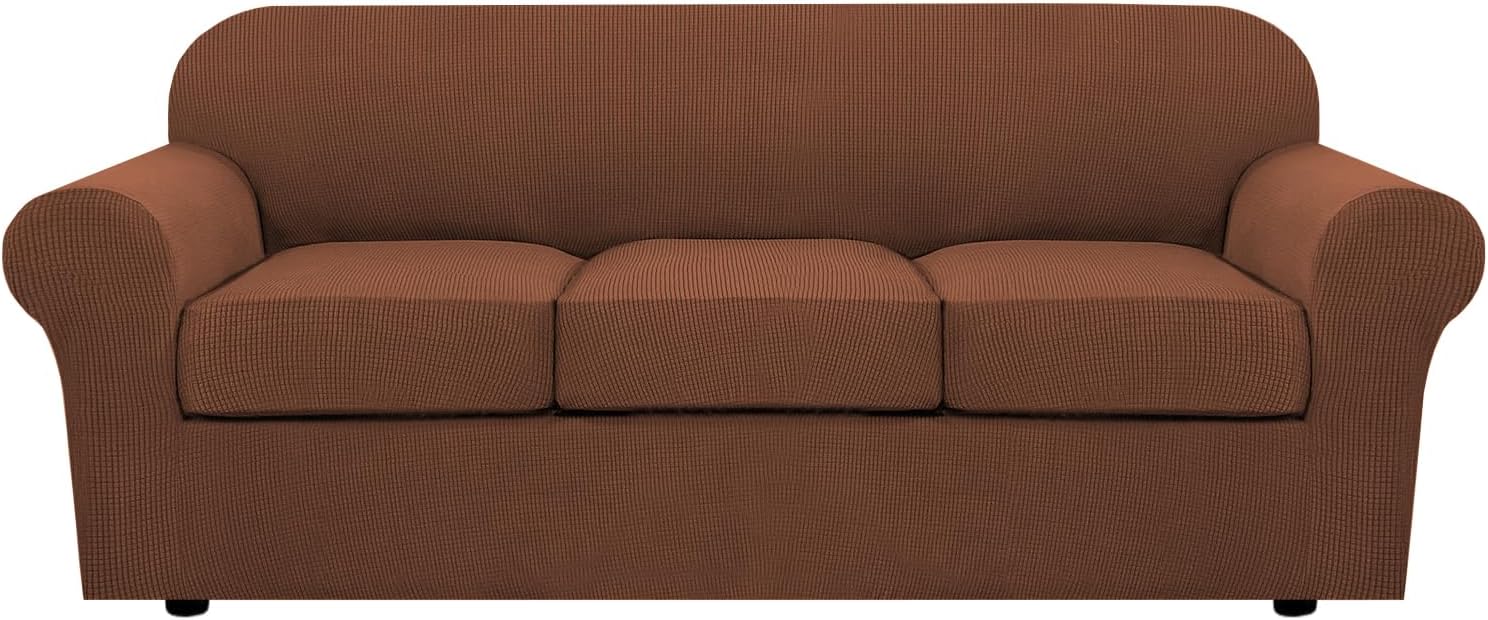 H.VERSAILTEX 4 Piece Stretch Sofa Covers for 3 Cushion Couch