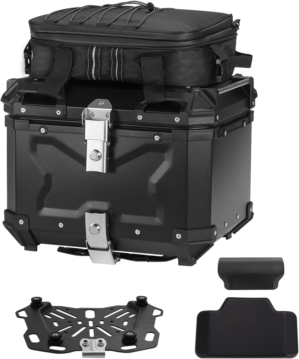 Tingpai Aluminum Waterproof Motorcycle Top Case Set - Secure, Spacious 36L Storage