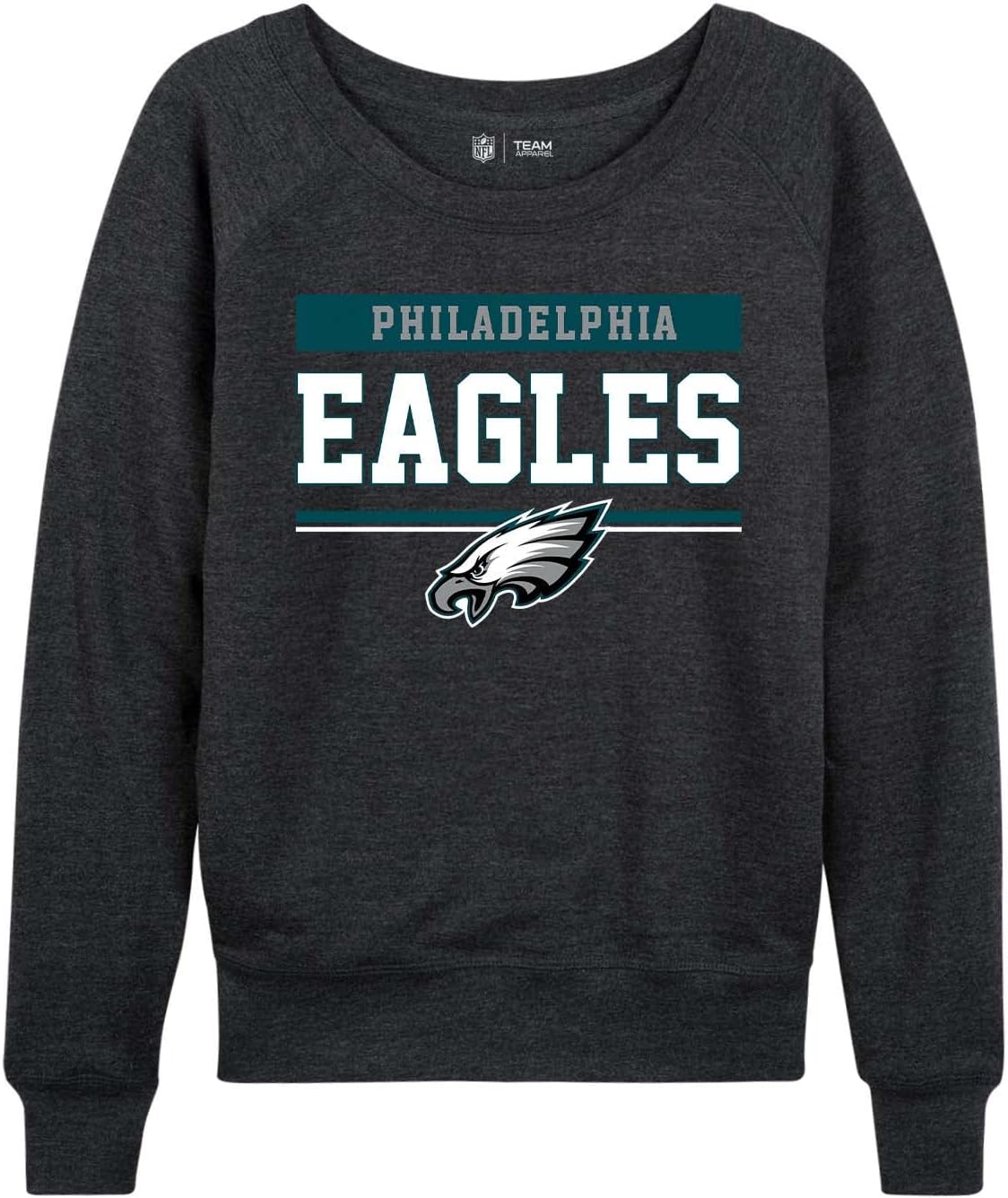 Philadelphia Eagles Women's Plus Size Charcoal Crewneck Pullover