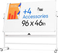 Rolling Dry Erase Board 96 x 46 - Portable Magnetic Whiteboard