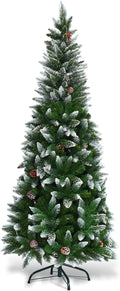 Artificial Christmas Tree Pine Cones Flocked Snow Covered Tree