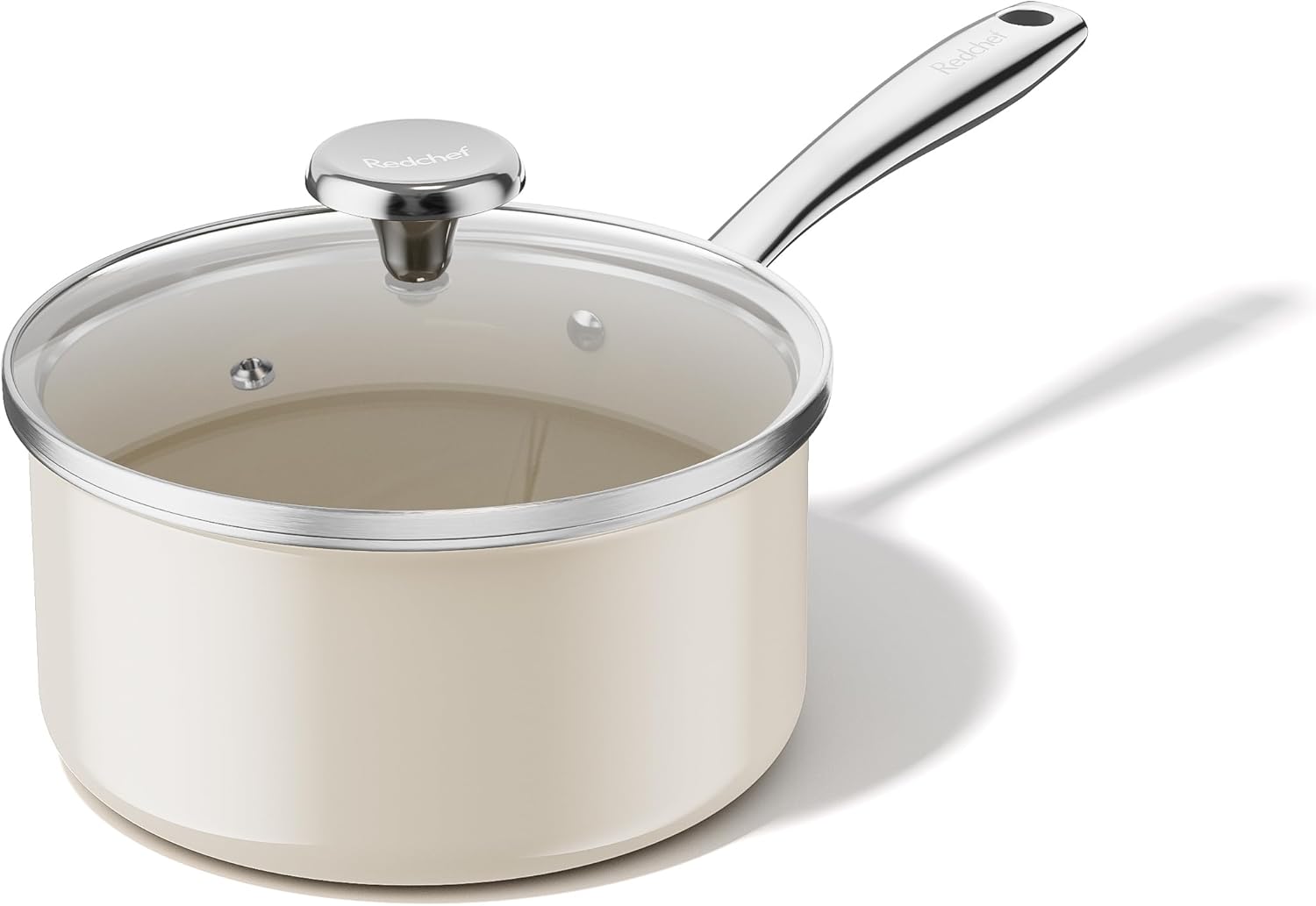 Redchef Ceramic Sauce Pan with Lid, 2.5QT Nonstick Pot