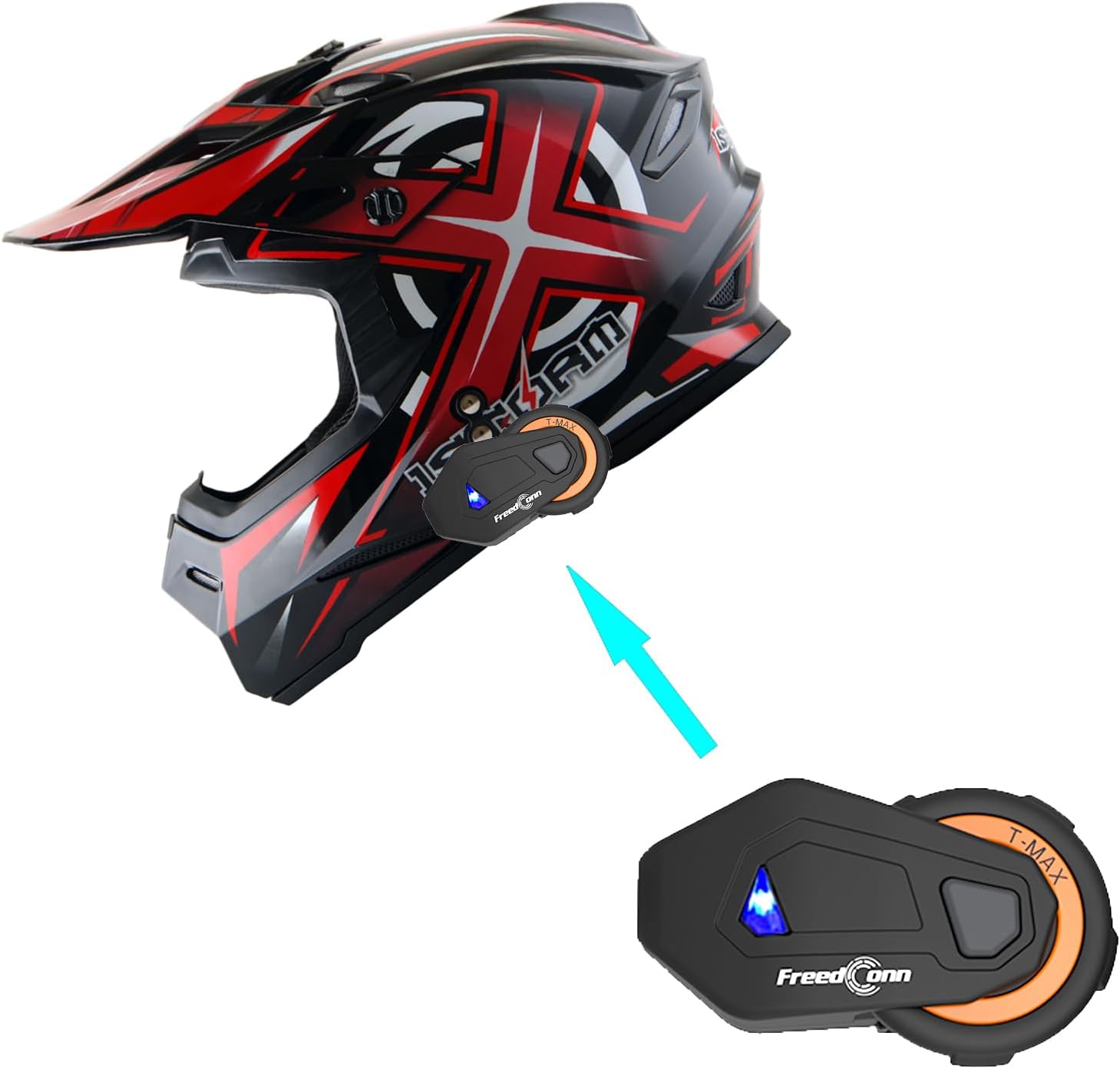 1Storm Adult Motocross Helmet with Bluetooth Headset for Riders