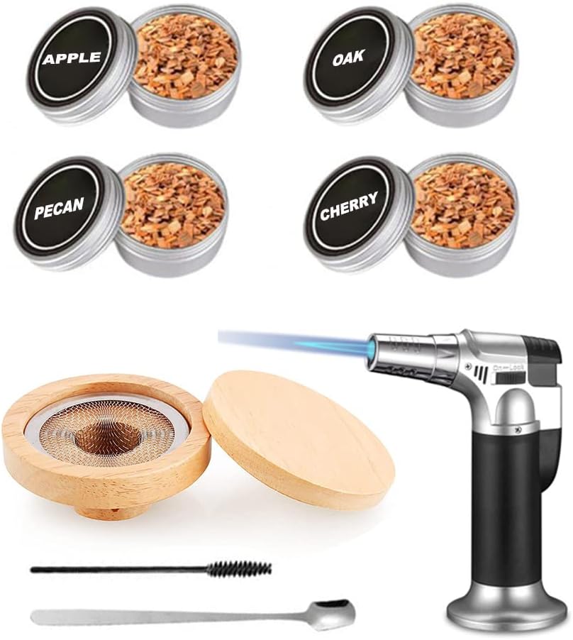 DUEBEL Cocktail Smoker Kit: Smoky Lid & Flavor Chips