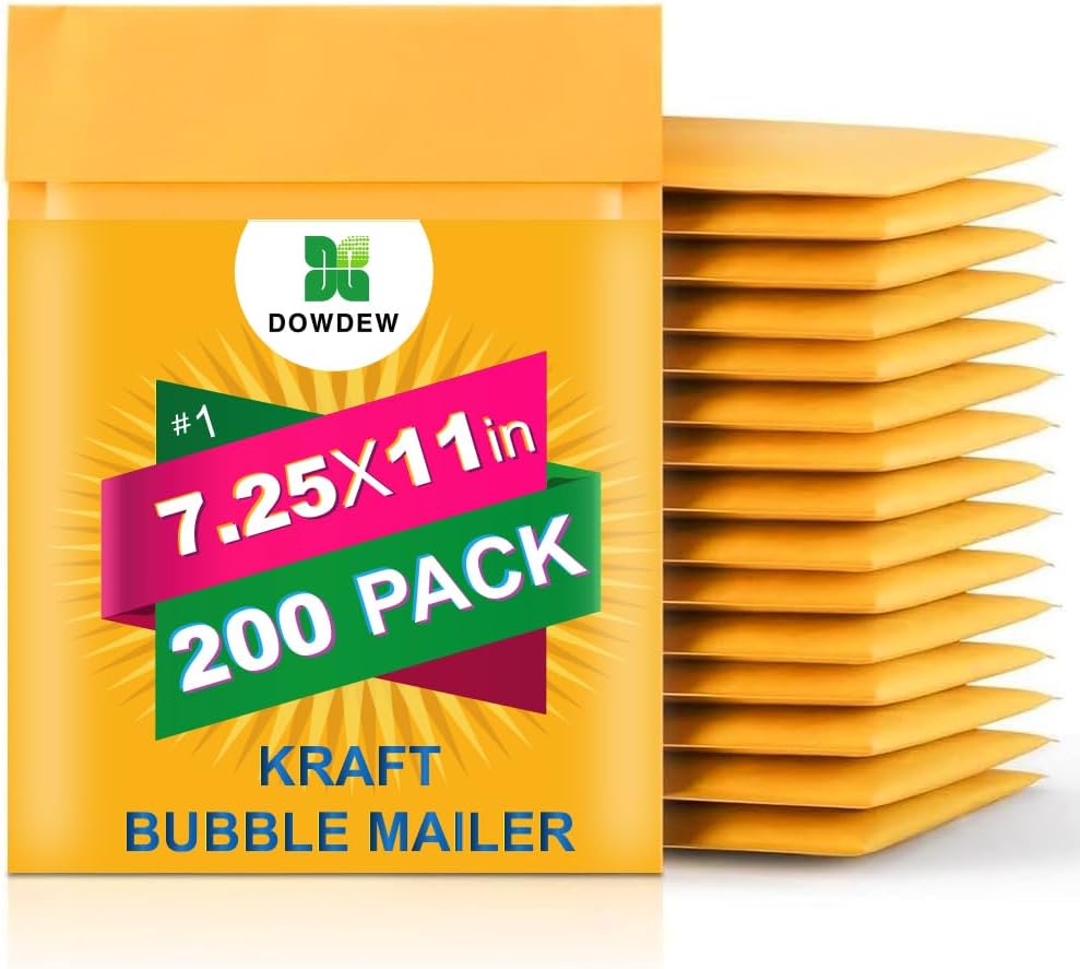 Kraft Bubble Mailers 200 Pack for Secure Shipping Needs