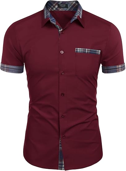 COOFANDY Men's Short Sleeve Dress Shirt for Casual Style