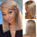 16 Inch Ash Blonde Bob Wig 13x6 HD Lace Frontal - Natural Look