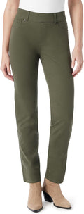 Womens High Rise Pull On Straight Leg Jeans - Shape Effect