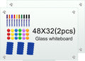 Glass White Board 48in x 32in (2pcs) Frameless Magnetic Dry Erase