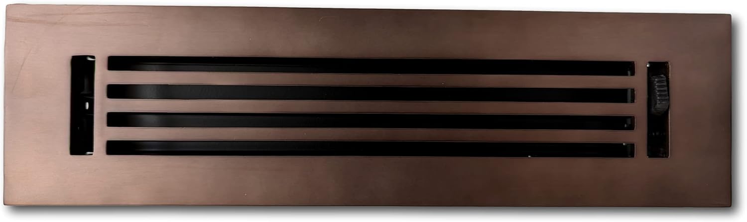 Elegant 2 x 12 Cast Aluminum Linear Vent Cover with Damper for Home