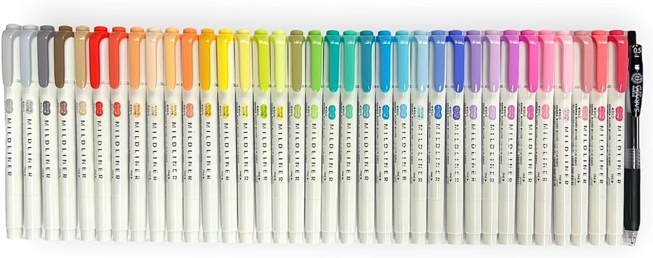 Zebra Mildliner Soft Double-Sided Highlighter Set with Case