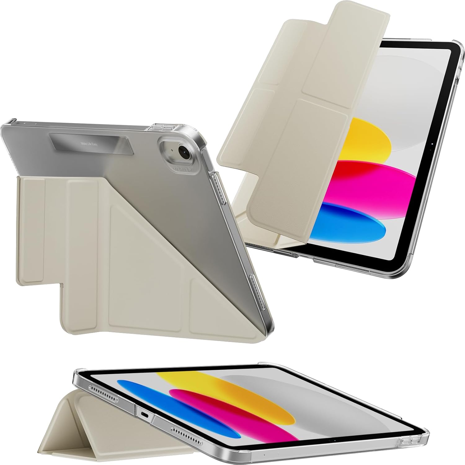 MAGEASY iPad 11 Gen Case - Multi-Fold Stand & Apple Pencil Holder