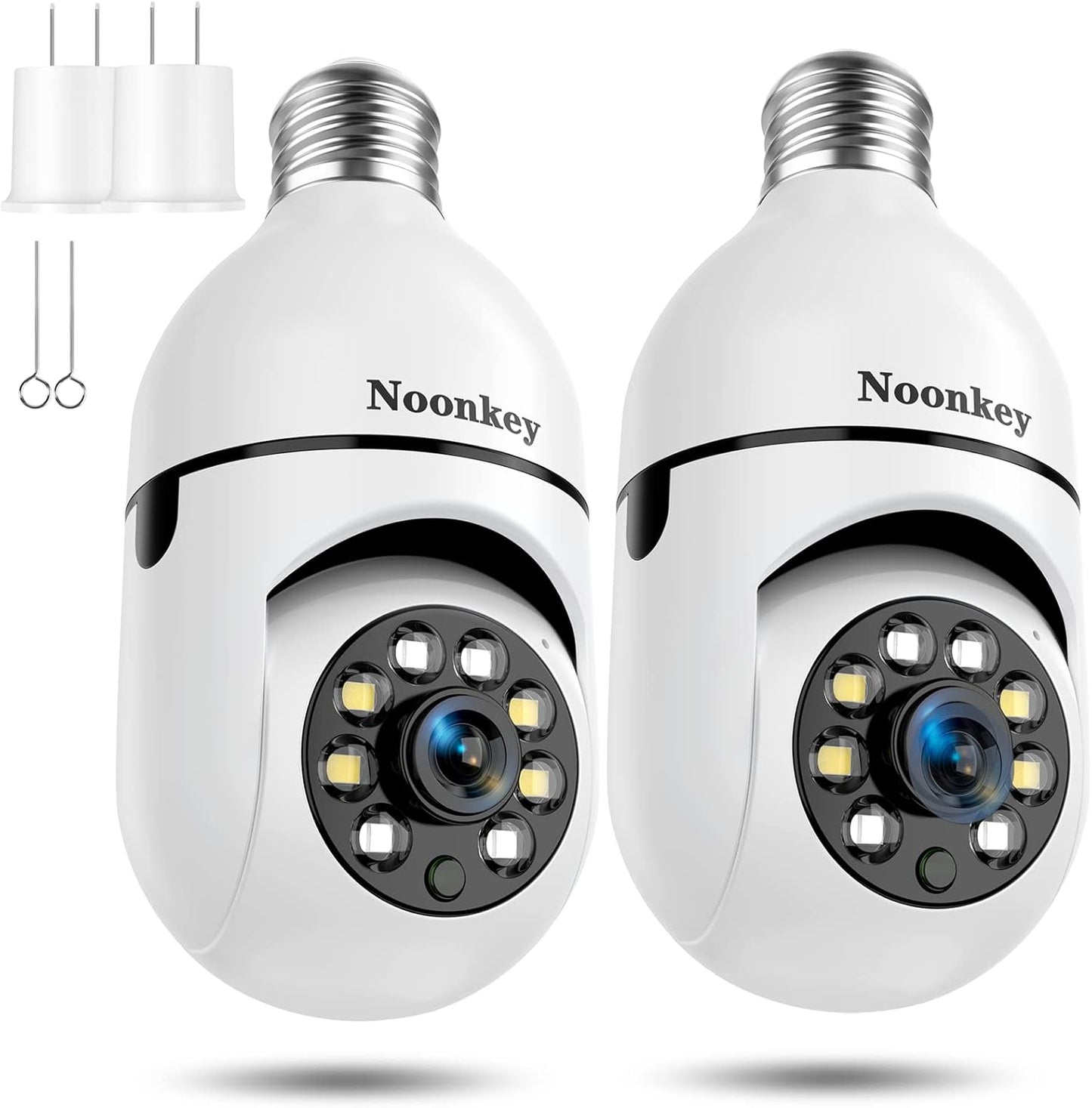 2K Light Bulb Cam 2Pk: Motion Detection & Color Night Vision
