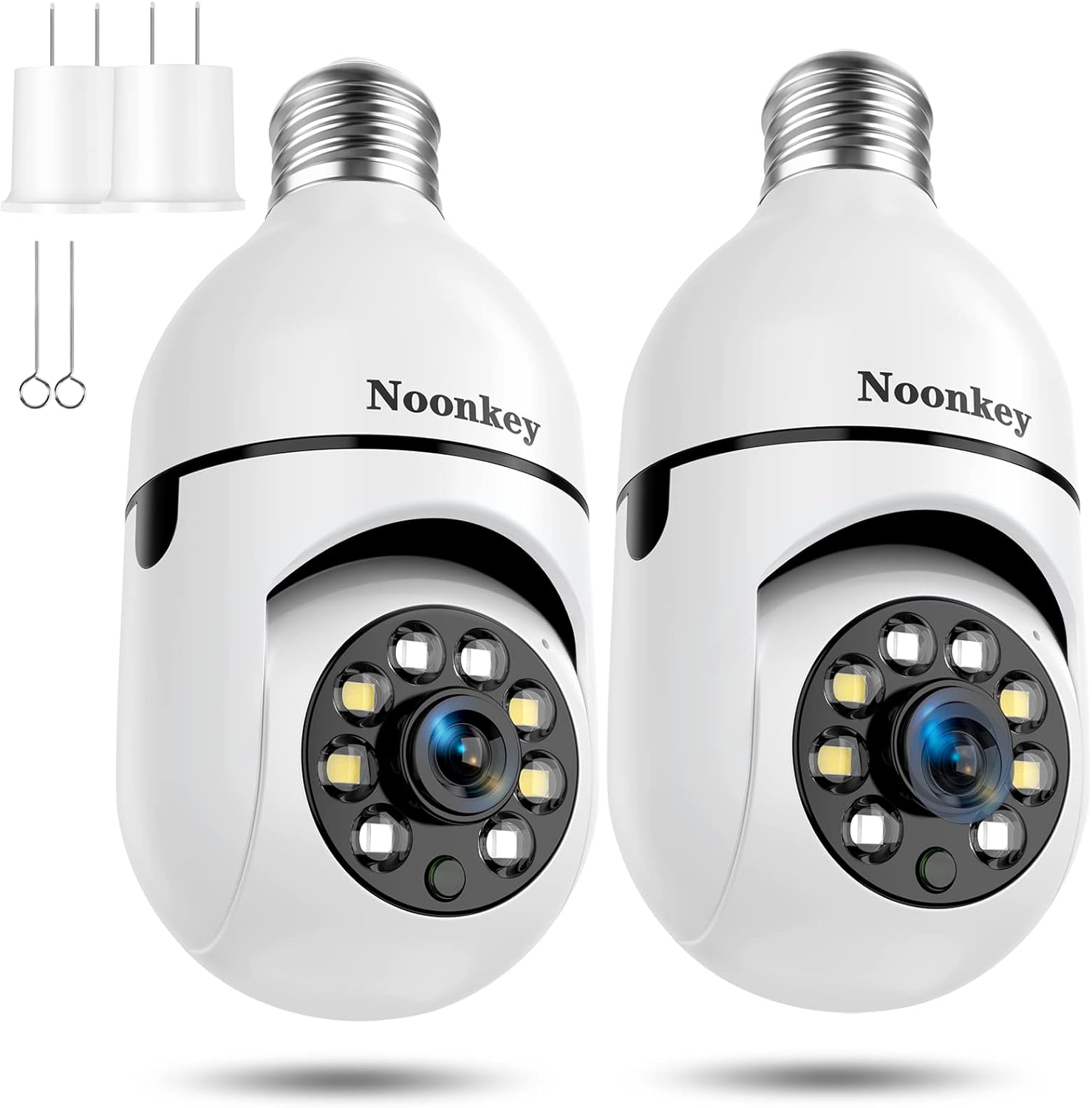 2K Light Bulb Cam 2Pk: Motion Detection & Color Night Vision