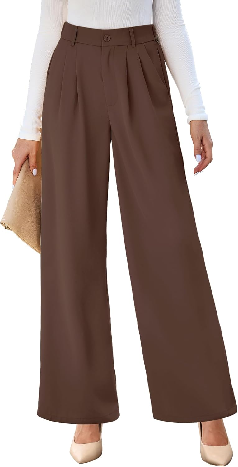 GRAPENT Wide Leg Pants for Women - High Waisted Dressy Trousers
