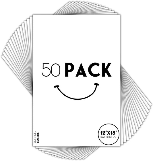 12x18 Picture Mat Backing Boards for Framing - 50 Pack