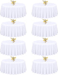 8 Pack White Round Tablecloth 120 in Table Cloths for Round Tables