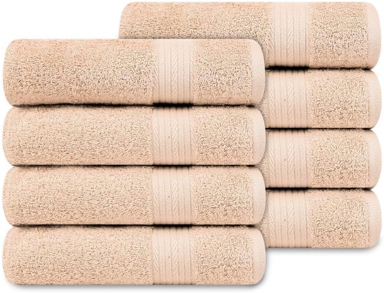 Ample Decor Hand Towels 18 X 28 Inch Pack of 8 for Daily Use