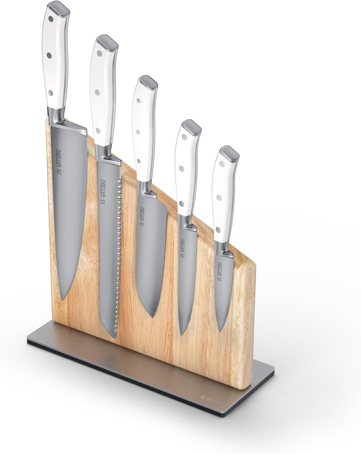 Yatoshi Magnetic Kitchen Knife Block Set - Ultra Sharp 6 Pcs