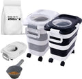 2pack 25 lbs Dog Food Storage Container - Collapsible 50BL with Wheels