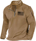Men's USA Flag Graphic Pocket Pullover 1/4 Zip Sweatshirt (Style LTTX)