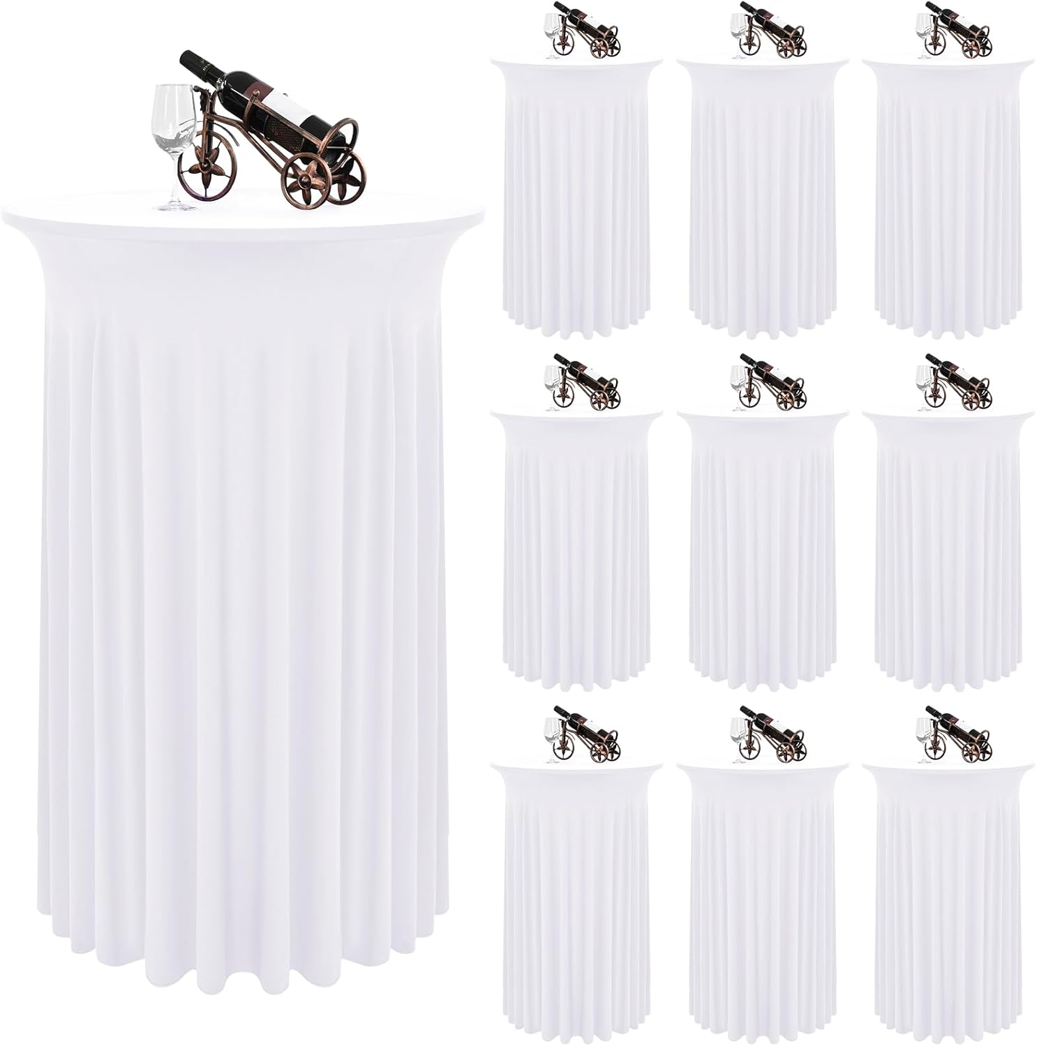 Round Cocktail Table Skirt 32in x 43in for Elegant Events