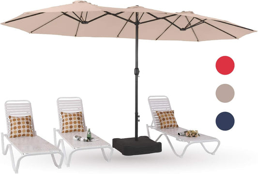 PHI VILLA 15ft Large Patio Umbrella for Outdoor Shade Needs