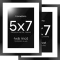 Homeforia 5x7 Picture Frame Black - Matte Metal Frame with Mat