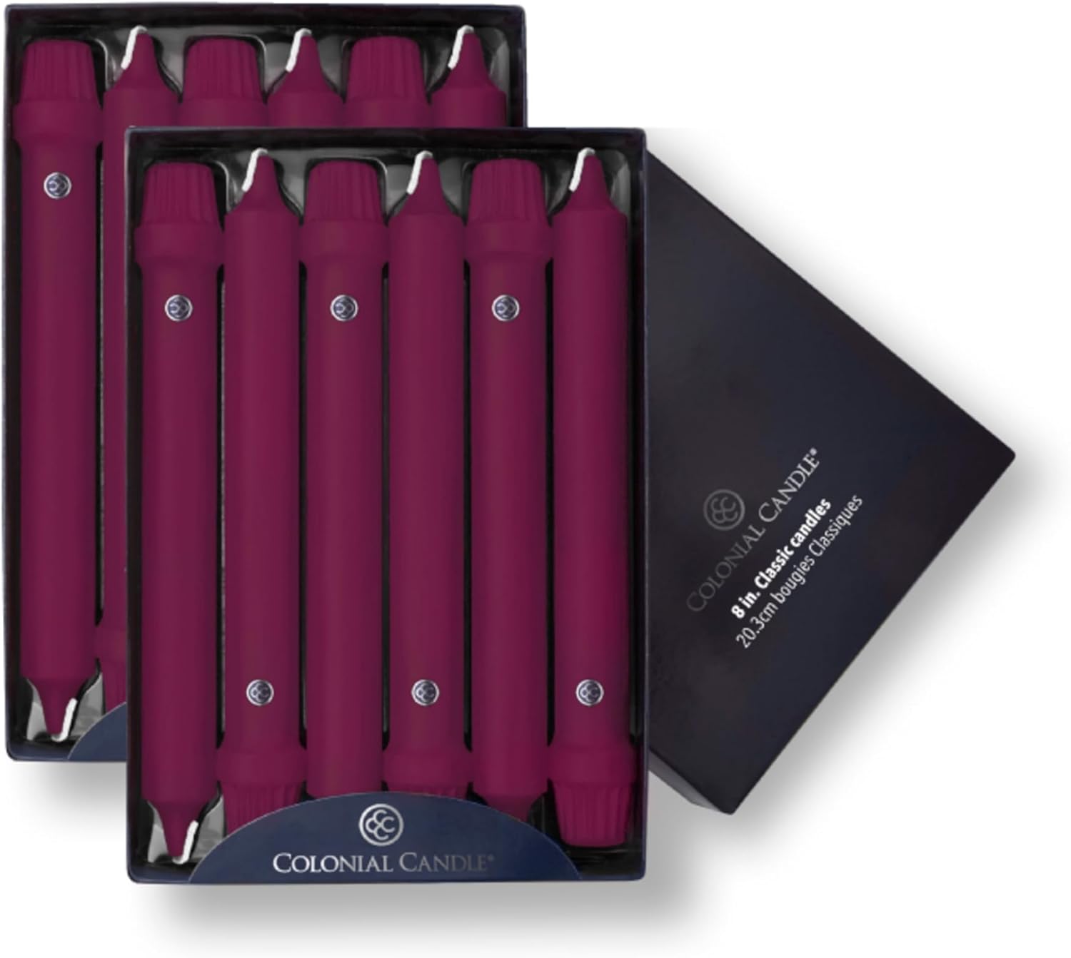 Elegant Mulberry Taper Candles for Any Occasion - 8-Inch Pack