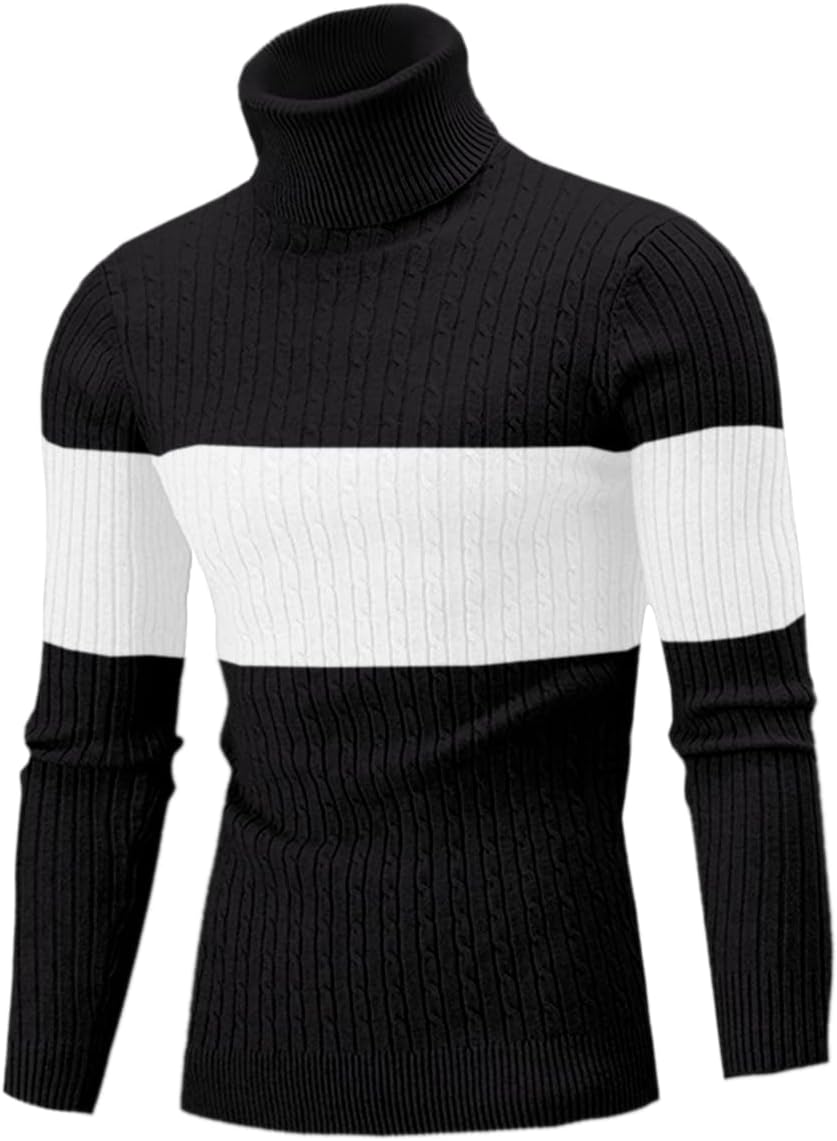 QZH.DUAO Men's Casual Slim Fit Turtleneck Sweater for All Occasions