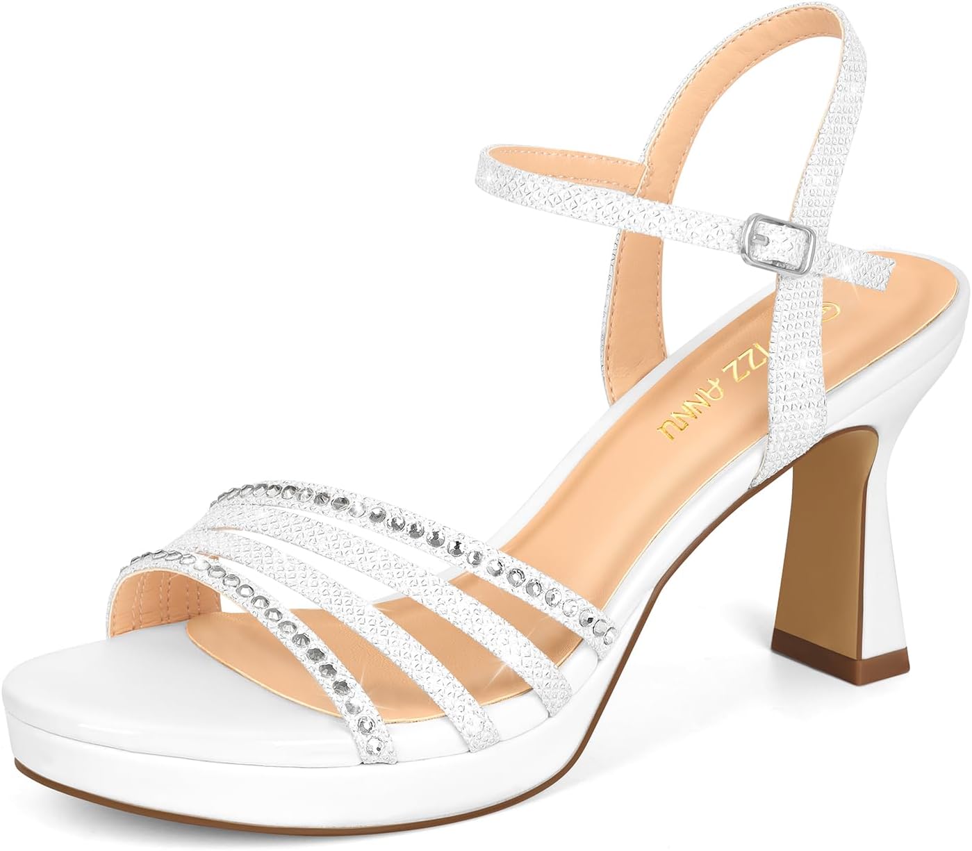 Lena Women's Platform Heels with Sparkly Rhinestones for Parties