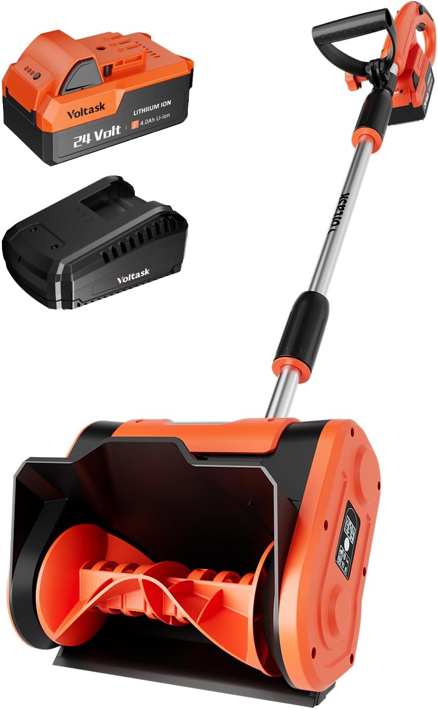 VOLTASK Cordless Snow Shovel - Lightweight 24V Battery Power