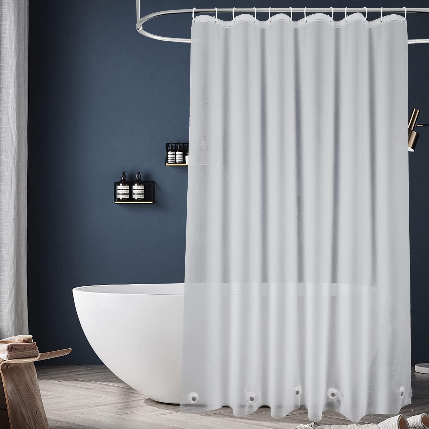 Waterproof 74 PEVA Shower Liner, Odor-Free