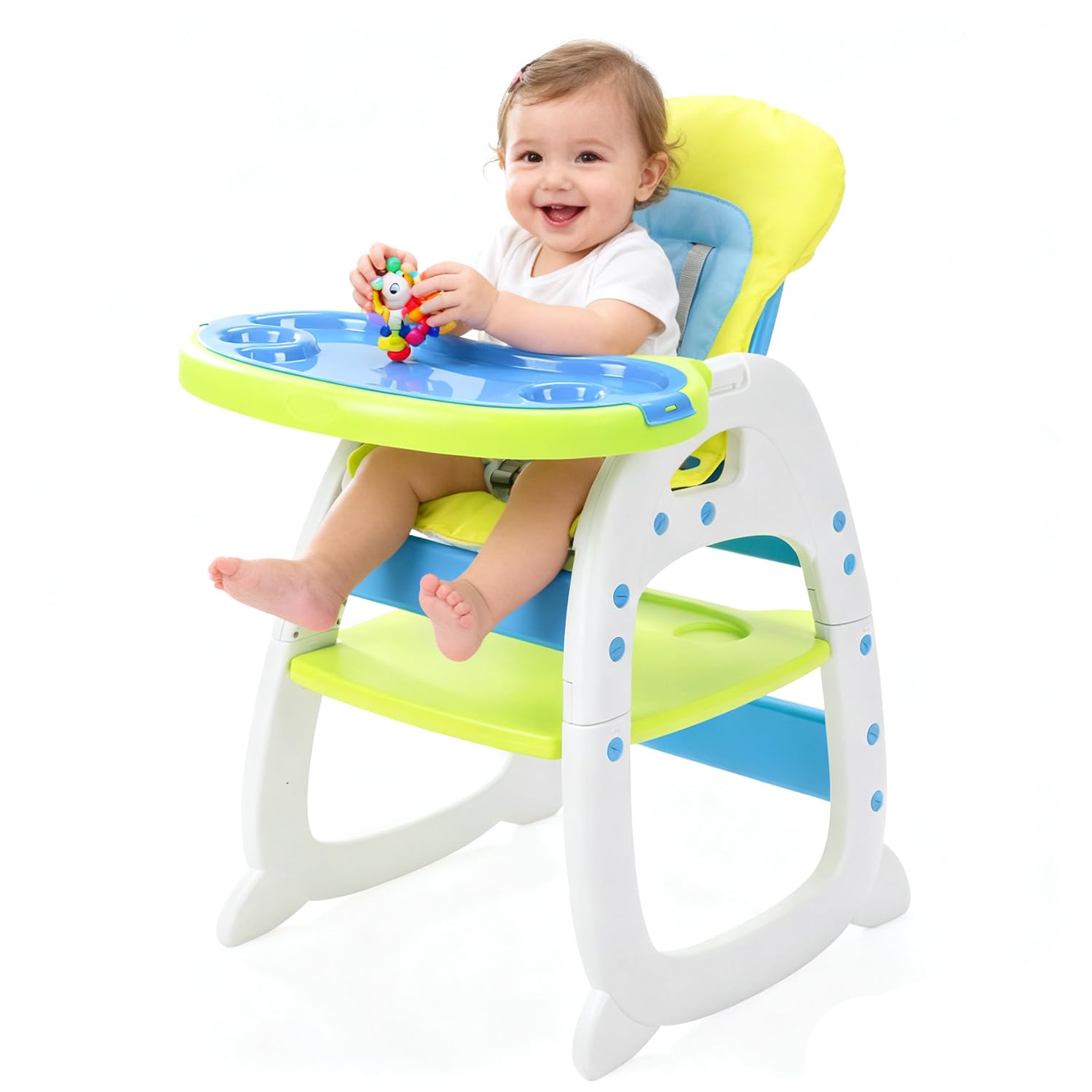 SANDINRAYLI Baby High Chair - 3 in 1 Convertible Toddler Chair