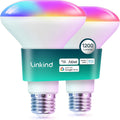 Linkind BR30 Smart Light Bulbs, 1200LM Color Changing BR30 - Bright