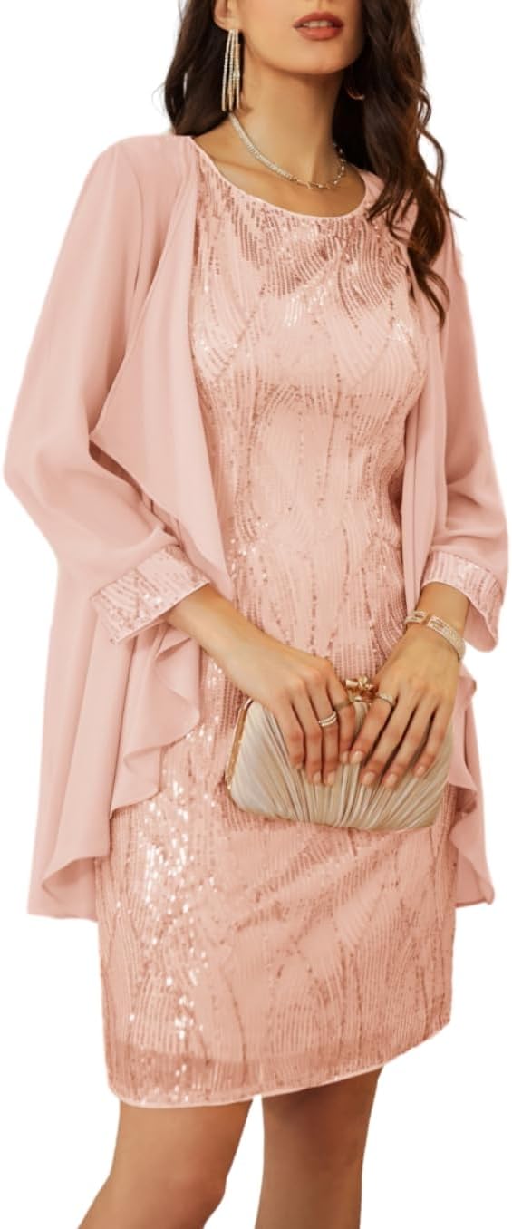 GRACE KARIN Women's Sequin Dress for Wedding Guests & Moms
