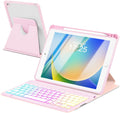 Case with Keyboard for iPad 9th 8th 7th Gen 10.2 in Pink - Detachable