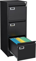 SISESOL 3 Drawer File Cabinet - Narrow Vertical Metal Filing Cabinet