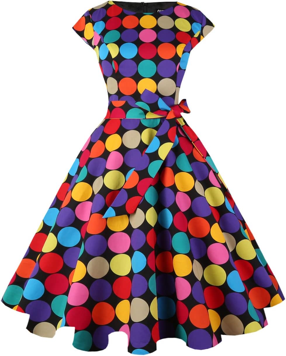 Vintage Swing Cocktail Party Dress with Pockets for Women