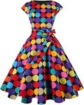 PUKAVT Women's 1950 Boatneck Cap Sleeve Vintage Swing (Style 1THV)