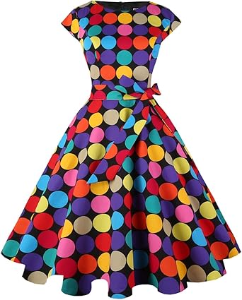 Vintage Swing Cocktail Party Dress with Pockets for Women